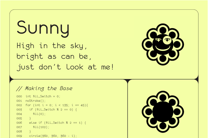 Poster for the Sunny illustration made by code.