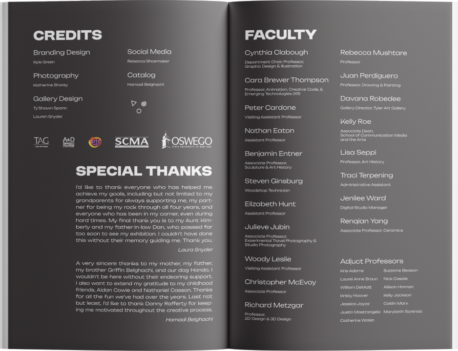 Credits and faculty pages.