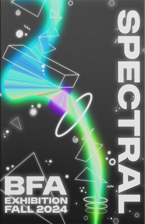 Cover of the artist catalog, designed by a colleague and adjusted to 
         fit dimensions by me.