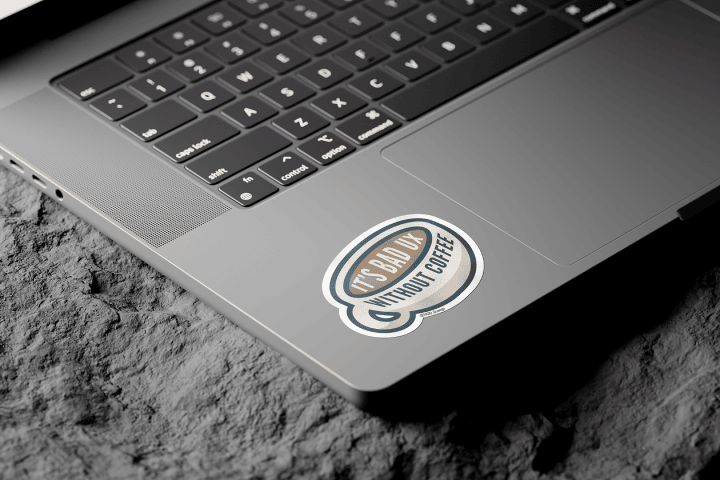 The coffee sticker based on the popularity of coffee in the UX community.