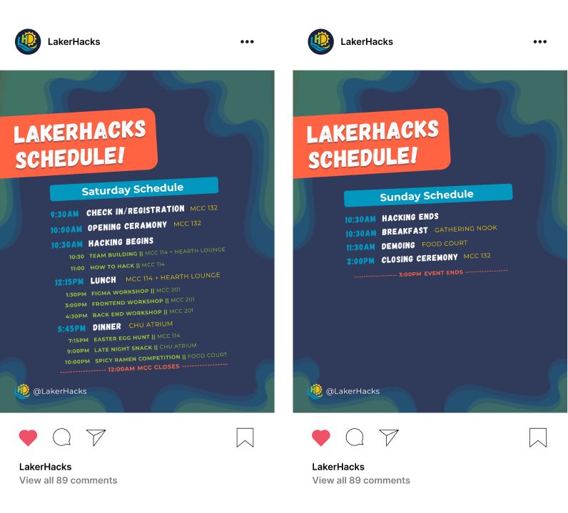 Sample of an Instagram two page accordion post.