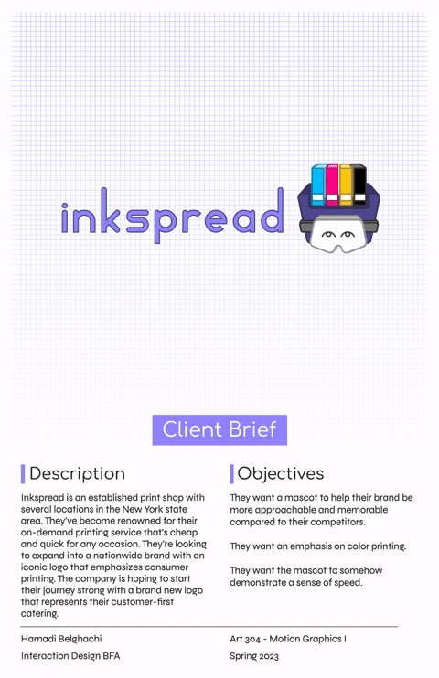 Animated poster for the original Inkspread design. This design
    would be viewable via the Artivive application on iOS and Android.